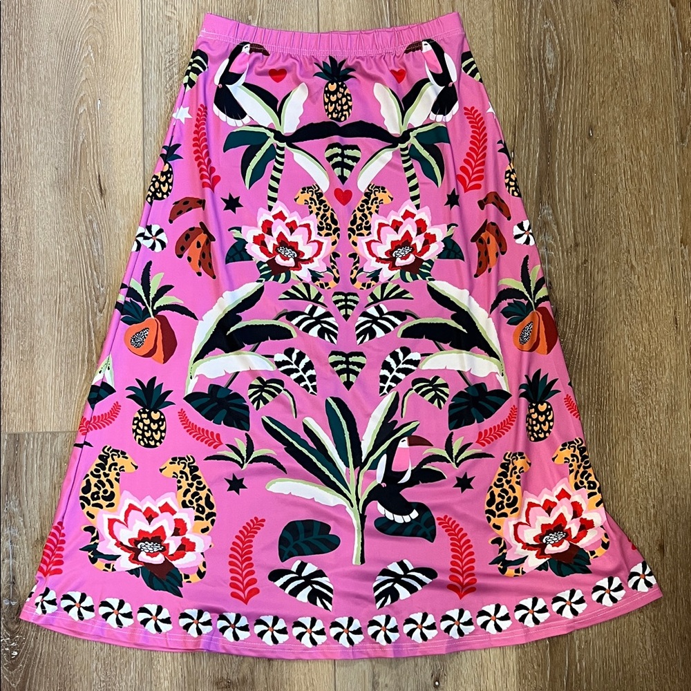 Tropical Pink Patterned Skirt